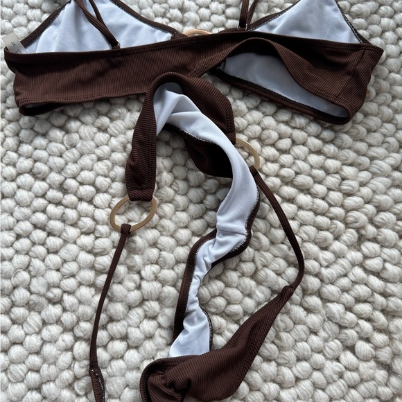 SHEIN Brown Classic Bikini Set with Knotted Detail - Picture 3 of 3